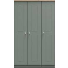 Green - Shelves Wardrobes Ready Assembled 2 U Albert Triple Plain Pale Green Wardrobe