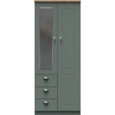 Green - Shelves Wardrobes Ready Assembled 2 U Albert Double Combi Pale Green Wardrobe