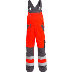 FE Engel 3501-775 Bib Work Pants - Red/Grey