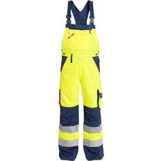 FE Engel 3501-775 Bib Work Pants - Yellow/Navy Blue