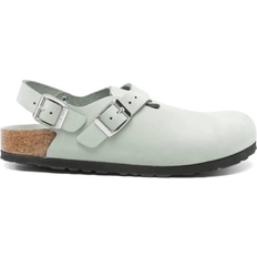 Dame - Ruskind Træsko Birkenstock SlipperTokio LENB Suede Lædersandaler - Grøn