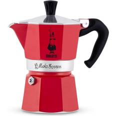 Röda Mokabryggare Moka Express 6 Cups Red