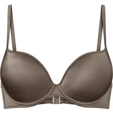 Beige - Dam Badkläder Triumph Midnight Swim Push-Up Bikini Top - Khaki