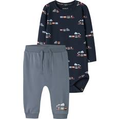 Blå Undertøjssæt Børnetøj Name It Sæt Bukser Body L æ Flint Stone Navy Bla