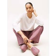 Tommy Hilfiger Dame Pyjamasser Tommy Hilfiger Essential Flannel Pyjamas Slippers Gift Set - Ecru/Rouge