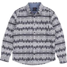 Chamois Cotton Abstract Pattern Long Sleeve Collar Shirt