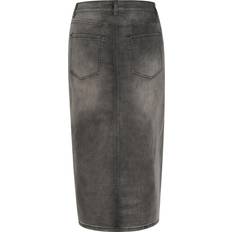 Kaffe Denim High Waist Midi Skirt Pla - Grey