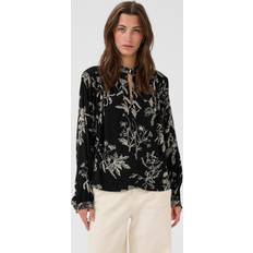 Dame - Høj krave Bluser Part Two ShiromaPW Bluse Black Botanical Print