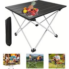 Temu Ultra-Lightweight Folding Camping Table Aluminum Top