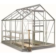 Kvadratisk Fritstående drivhuse Halls Greenhouses Popular 86 5m² Silver Aluminum Glass