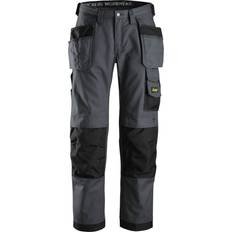 W35 Arbejdsbukser Snickers Workwear 3214 Canvas+ Work Trousers - Steel Grey/Black