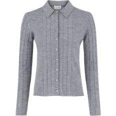 CYME Copenhagen Merino Polo Cardigan - Grey