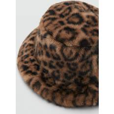 Dame - Leopard Tilbehør Mango Bøllehat Imiteret Pels Leopardprint - Brown
