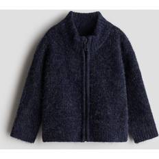 Bebisar Koftor H&M Rib-Knit Zip-Through Cardigan - Navy Blue
