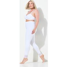 Ulla Popken Dam Stora Storlekar Överdimensionerade Plus Size Leggings - Snövit