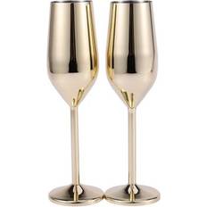 Stainless Steel Champagne Glasses Sodial Shatterproof Stainless Glasses Champagne Glass 2pcs