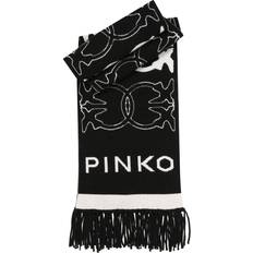 Viscose Scarfs Pinko Scarves Love Birds Jacquard - Black