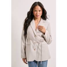 Grey - Women Blazers Dorothy Perkins Women's Tie Waist Single Breasted Blazer - Grey