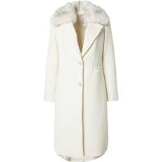 Ullkappor & Ullrockar - Vita Kappor & Rockar Guess Pälskrage Kappa Elegant Vinterstil - Vit