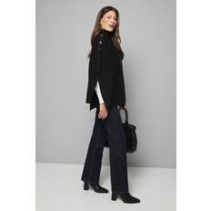 Women Capes & Ponchos Wallis Button Detail High Neck Knitted Jumper - Black