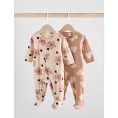 Polyester Pyjamasser Børnetøj NEXT Neutral Micro Fleece Two Way Zip 2 Pack