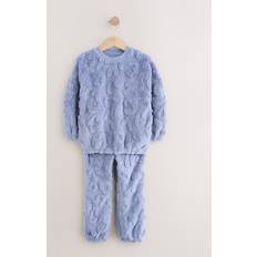 Polyester Pyjamasser Børnetøj NEXT Blue Animal Fleece Jacquard Set 2 Piece