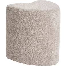 Brown Poufs Beliani Heart Shaped Upholstered Footstool Brown Pouffe