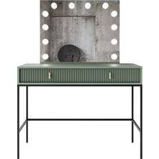Green Dressing Tables Ivy Bronx Deonni Elite With Mirror LED Bulbs Dressing Table