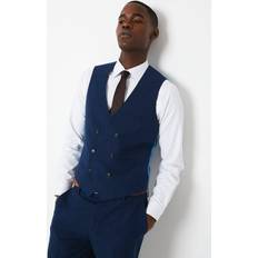 Three Piece Tailored Linen Wedding Suit - Navy