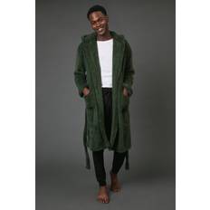 Men - XXL Robes Debenhams Green Sherpa Shawl Collar Dressing Gown - Green