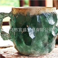 Mineral Crystal Coffee Mugs Green Crystal