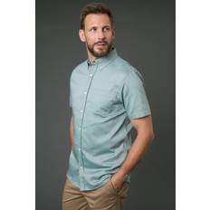 Solid Colours Shirts Debenhams Maine Green Oxford Short Sleeve Shirt - Green