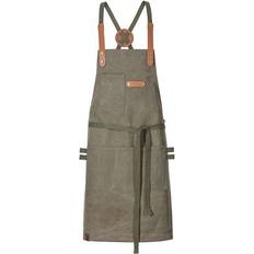 Forklæder Exner EX285 Bib Apron Canvas With Decorative Label Olive