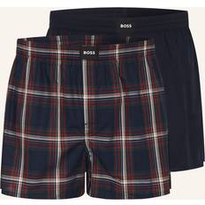 Herre - Naturfarvet Underbukser BOSS Boxer S Cw Peach Cotton Pyjama Shorts - Navy/Knaldrød/Hvid