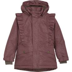 En Fant Jakker Børnetøj En Fant Jacket With Frills Aop Purple - Rosa