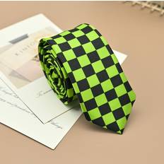 Gröna - Herr Slipsar Temu Men's 5cm Double-Color Checkered Fashion Casual Hand-Tied Tie - Vibrant/Green/Black