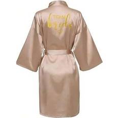 Gold Sleepwear Shein Wedding Party Robe Kimono Satin Pajamas Bridesmaid Bathrobe Gold Letter