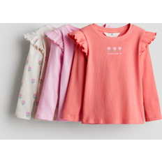 Tank Tops Children's Clothing H&M Frill Trimmed Jersey Tops - Pink/Floral (1246511008)