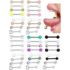 Unisex Piercings Shein 8pcs Stainless Steel Tongue Piercing Studs - Unisex