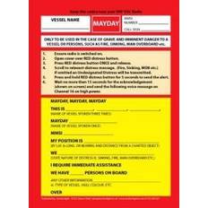 VHF DSC Mayday Procedure Card