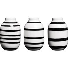 Kähler Set de 3 Mini Jarrones Omaggio Plata-Blanco Jarrón 8cm 3pcs