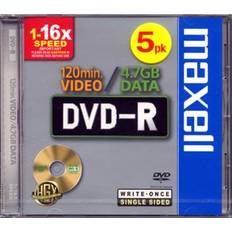 Optischer Speicher Maxell DVD-R 4.7GB 16x Jewelcase 5-Pack
