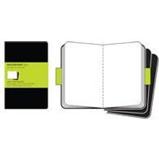 Livres Moleskine Cahier lot de 3 cahiers 80 pages unies noir (2004)