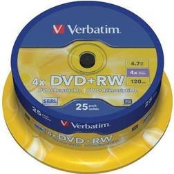 Verbatim 43489 DVD RW disc 4.7 GB 25 stuk(s) Spindel Herschrijfbaar