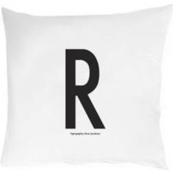 Design Letters R Hovedpudebetræk Black/White (63x60cm)