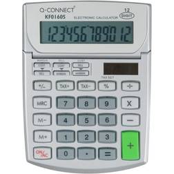 Q-CONNECT KF01605 Calculatrice de bureau 12 chiffres panneau solaire, pile gris