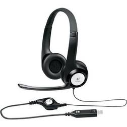 Logitech USB Headset H390 with Noise Cancelling Mic and 4 Port USB Hub