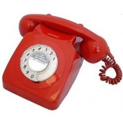 Gpo Téléphone fixe rétro rouge 746