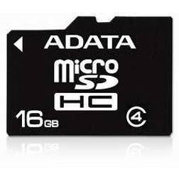 Adata 16GB microSDHC Flash Card with Adapter Model AUSDH16GCL4-RA1