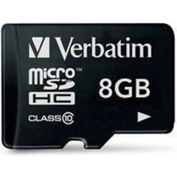 Verbatim 8GB Premium microSDHC UHS-I Class 10 Memory Card with Adapter